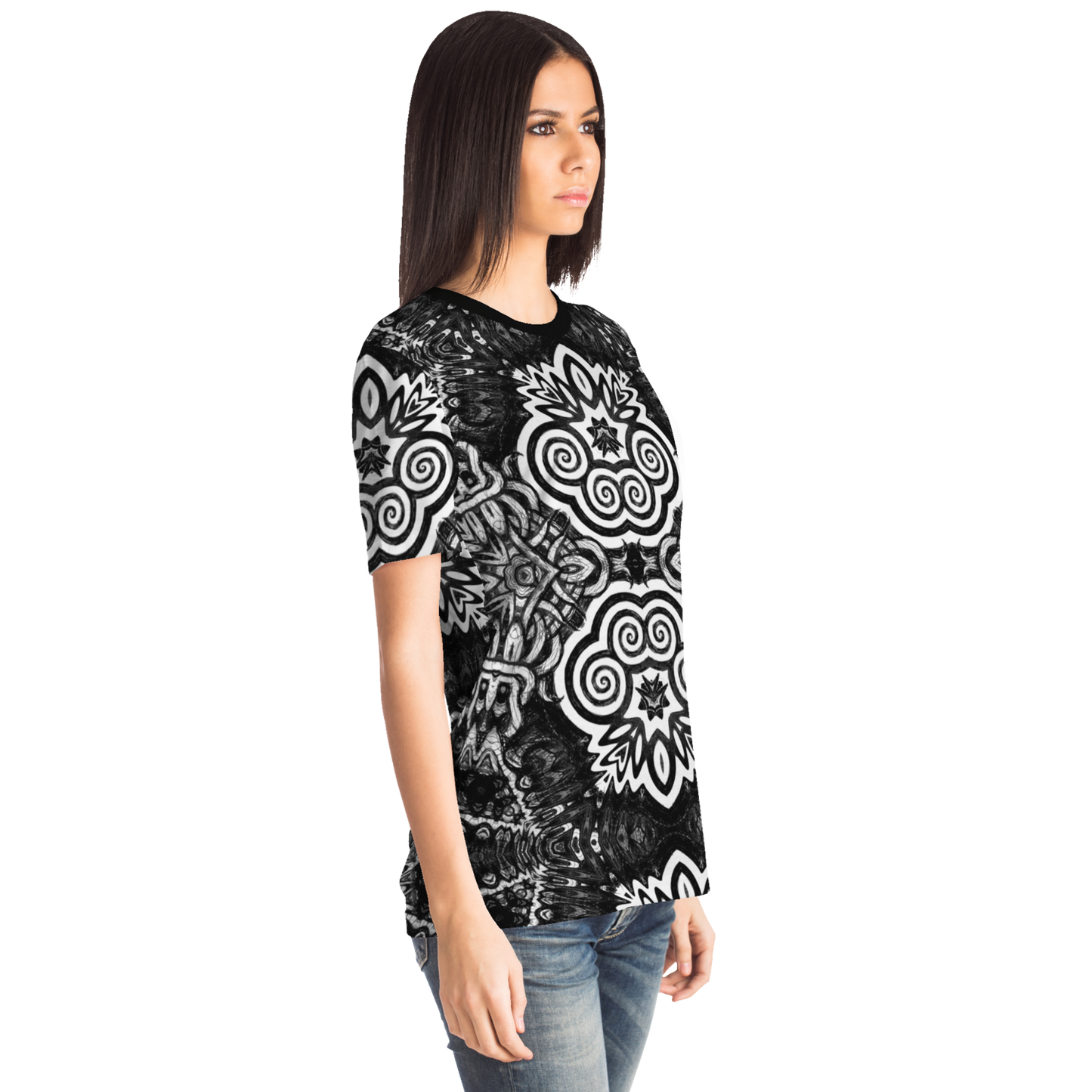 Madness in B&W Flipped T-shirt