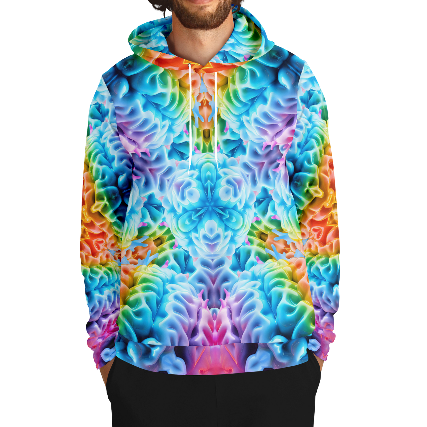 Rainbow Brain Pull Over Hoodie