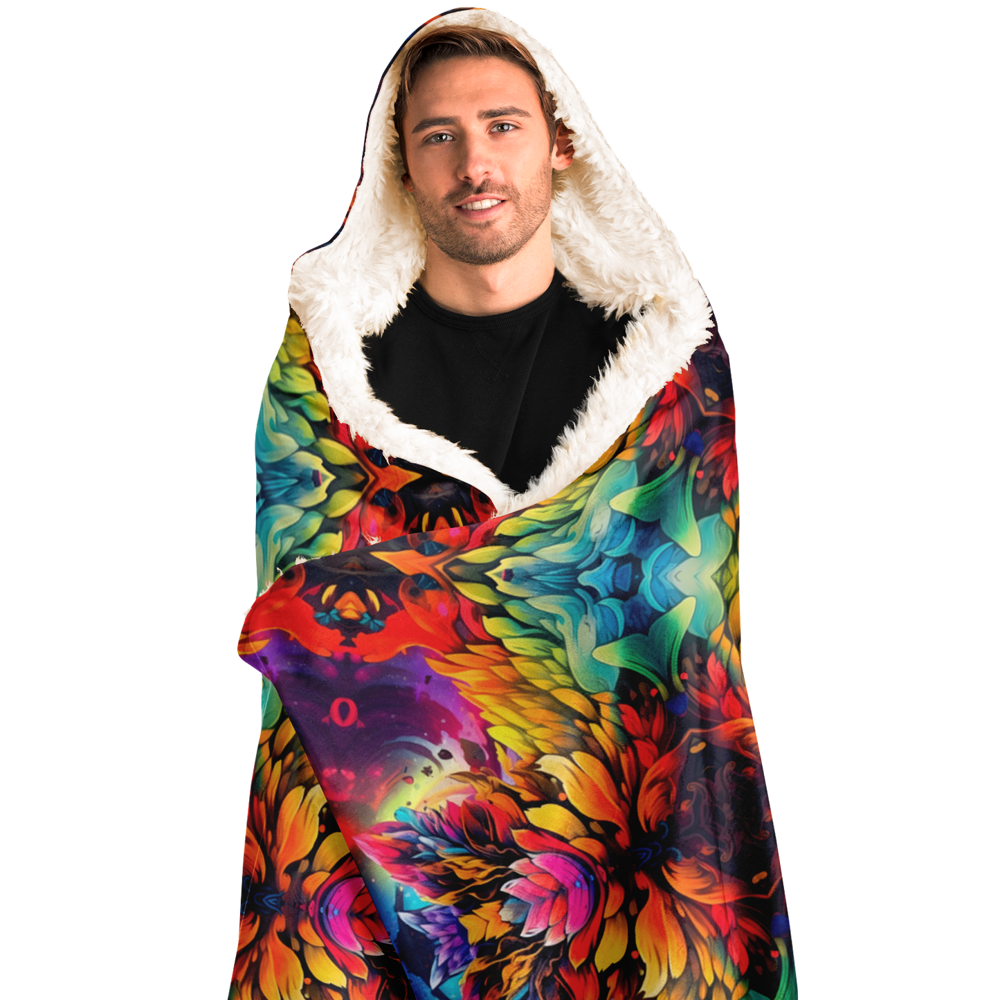 Jungle Juice Sherpa Lined Hooded Blanket