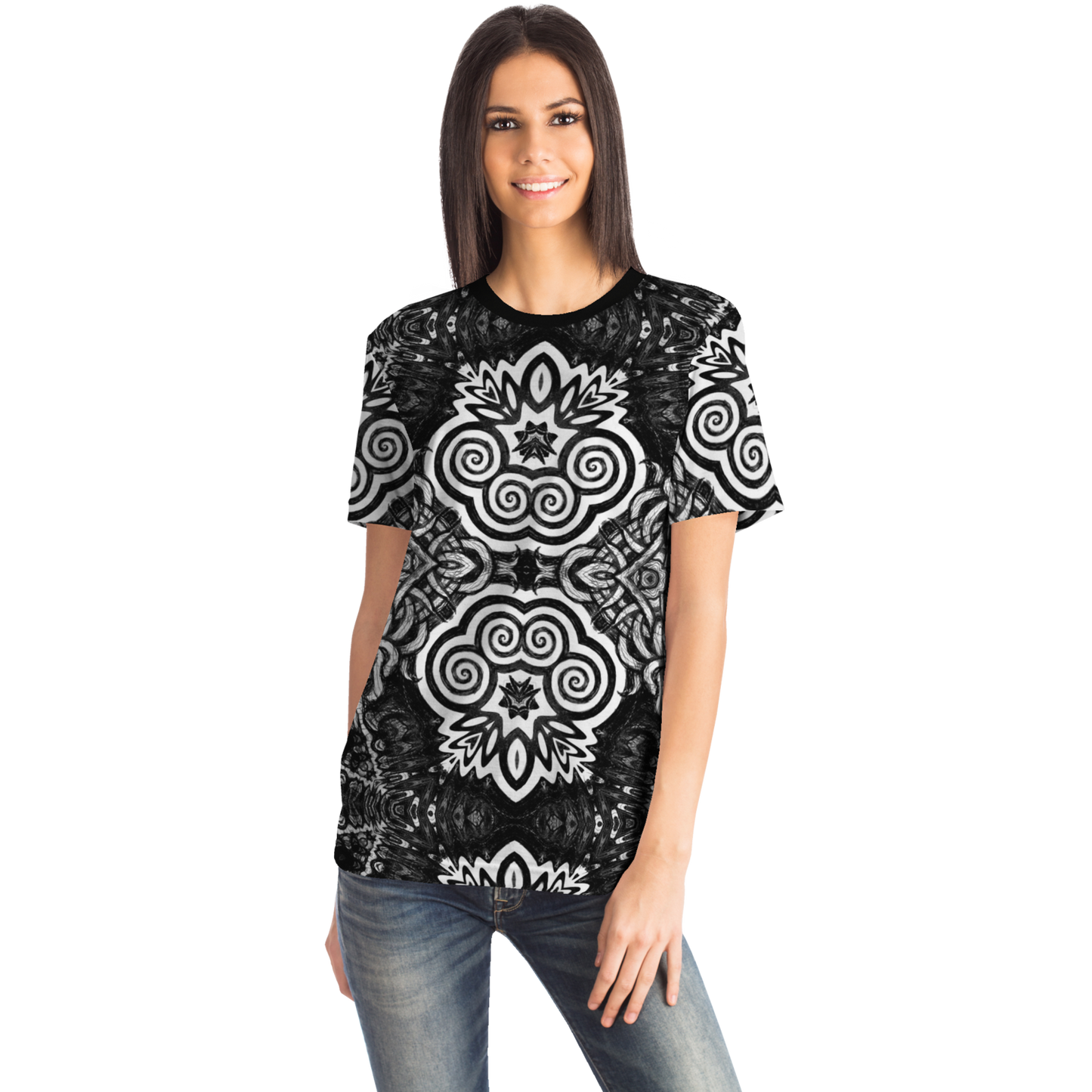 Madness in B&W Flipped T-shirt