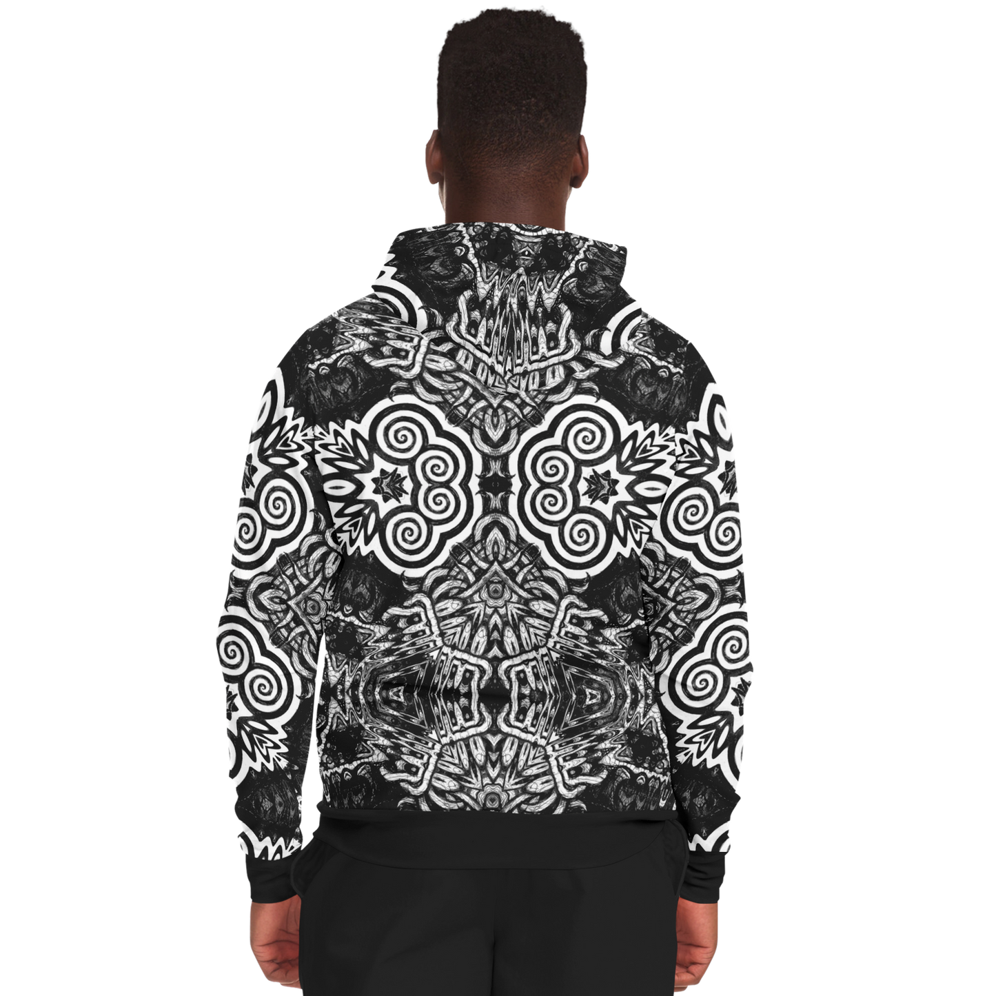 Madness in Black and White Zip Up Hoodie