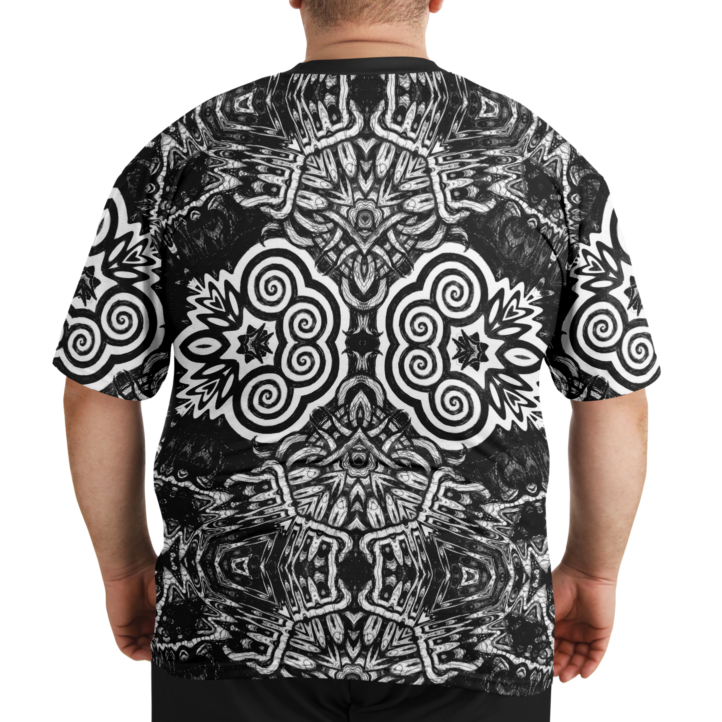 Madness in B&W Flipped T Shirt, More To Love Sizes