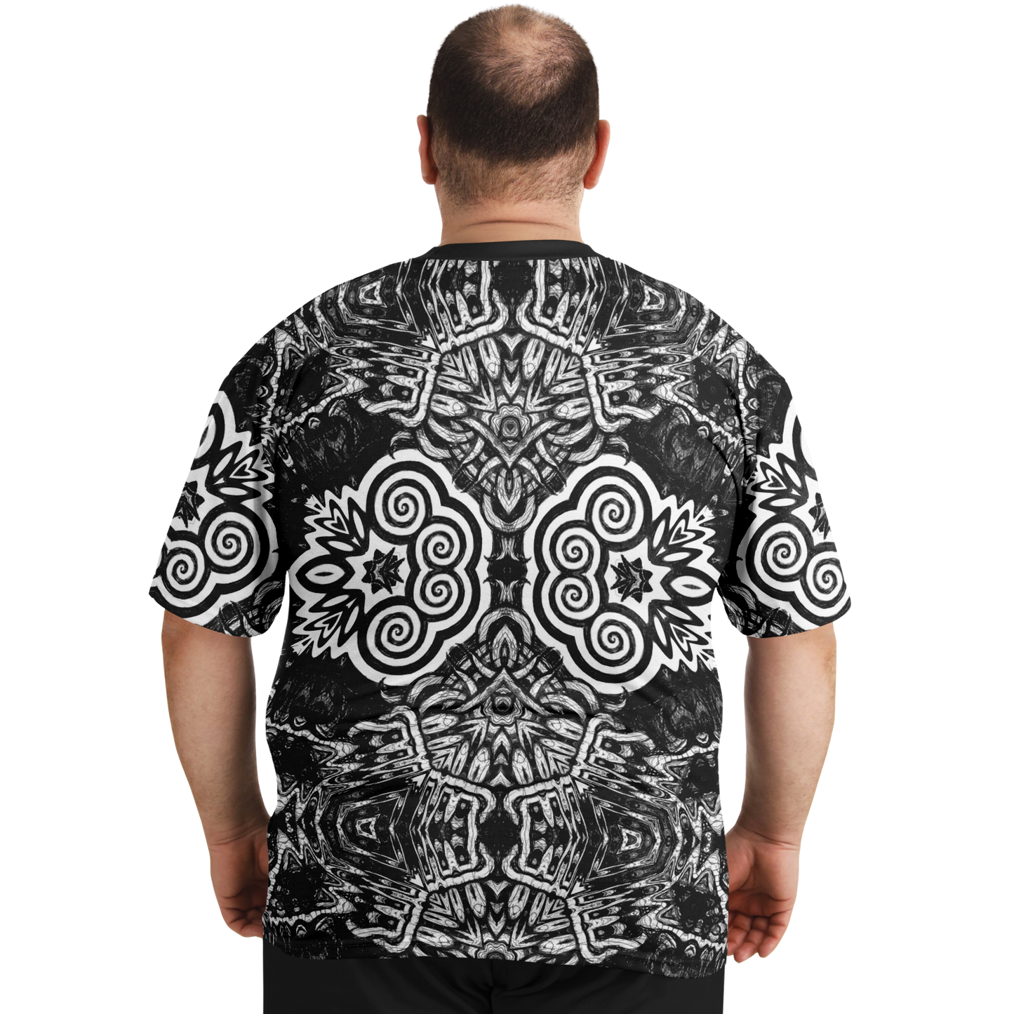 Madness in B&W Flipped T Shirt, More To Love Sizes