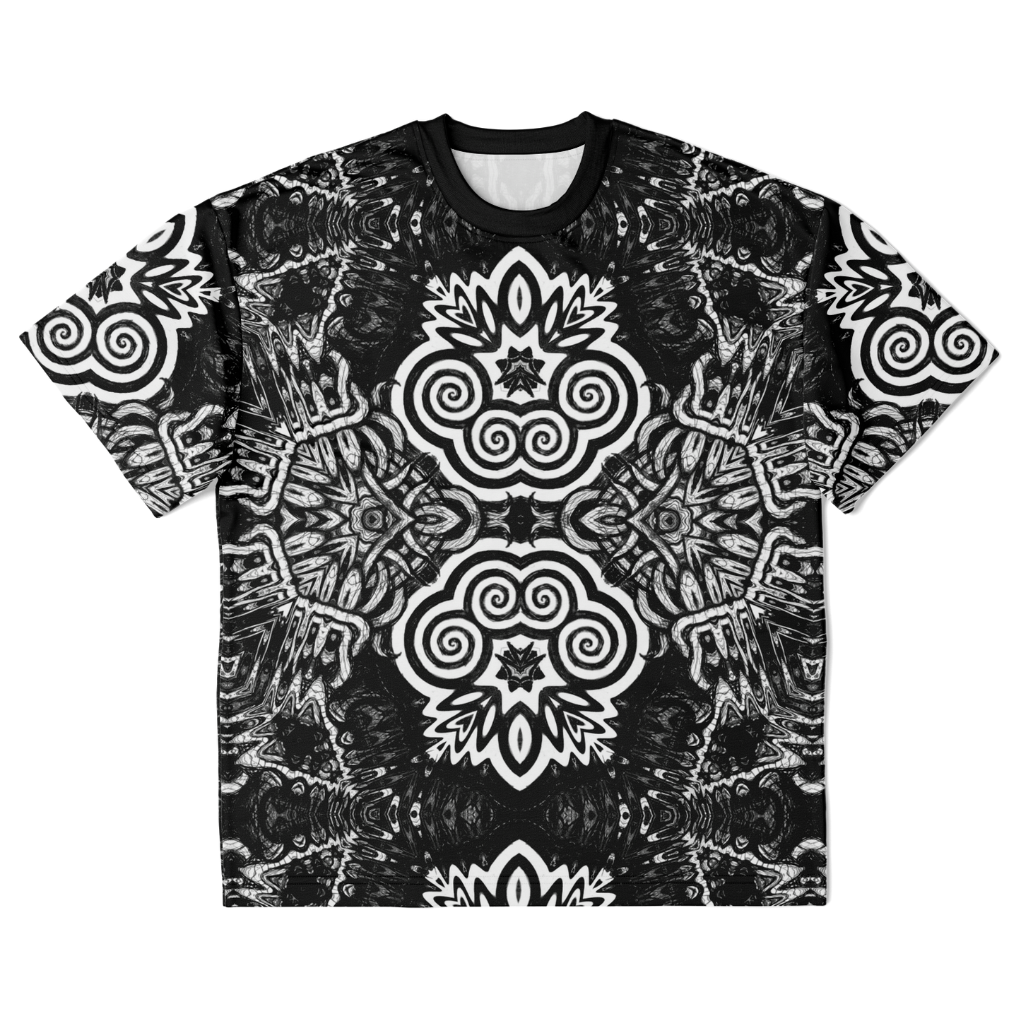 Madness in B&W Flipped T Shirt, More To Love Sizes