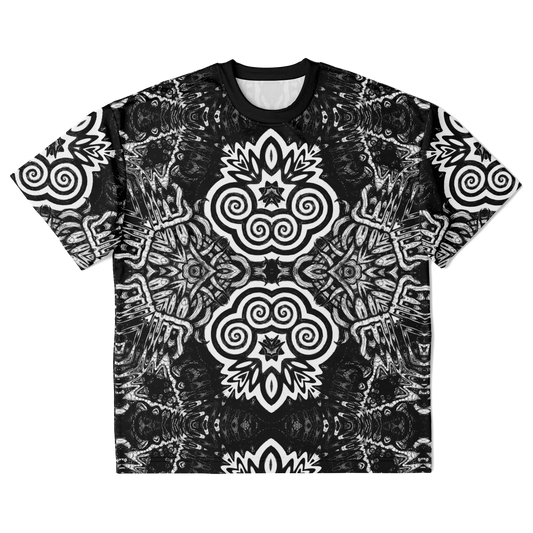 Madness in B&W Flipped T Shirt, More To Love Sizes