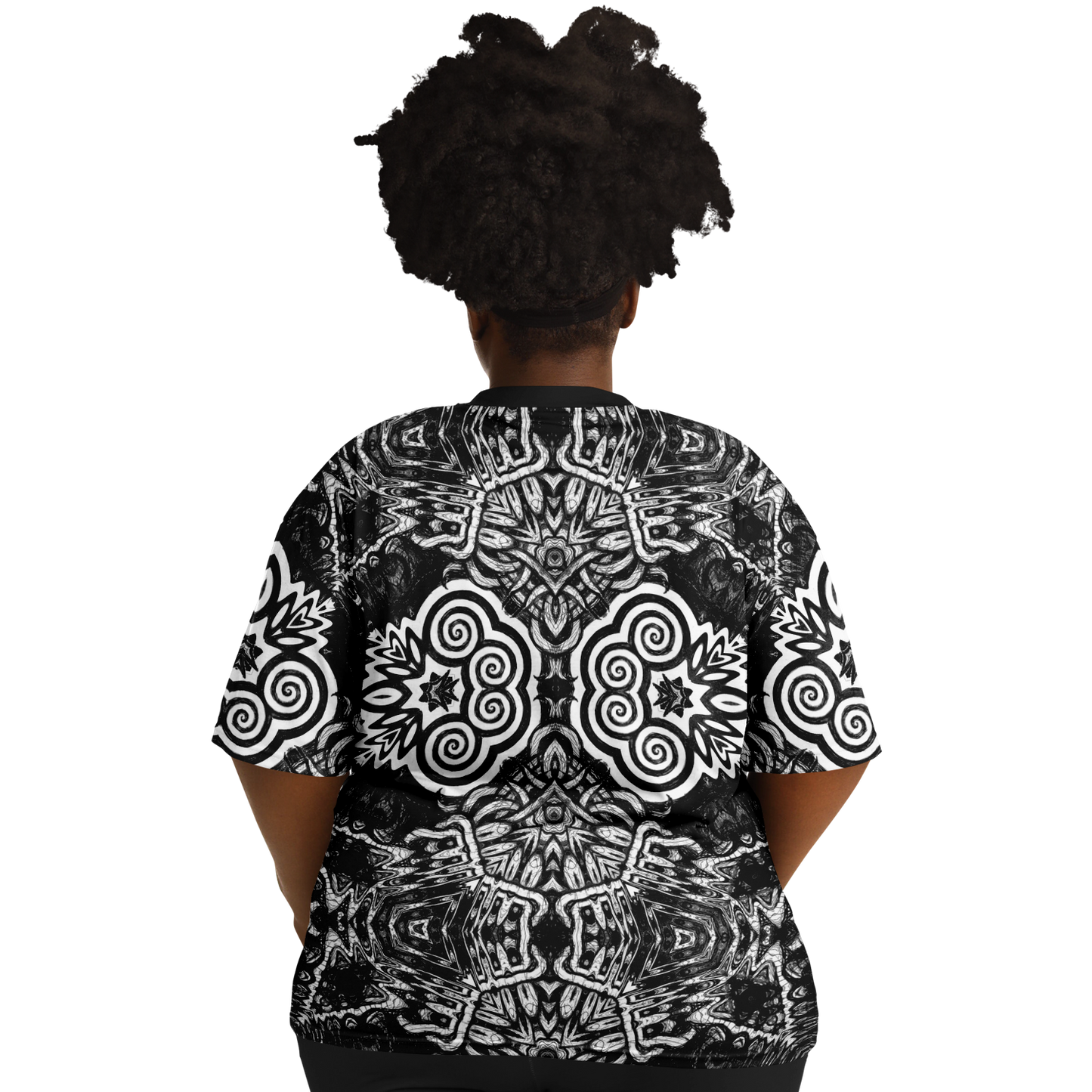 Madness in B&W Flipped T Shirt, More To Love Sizes