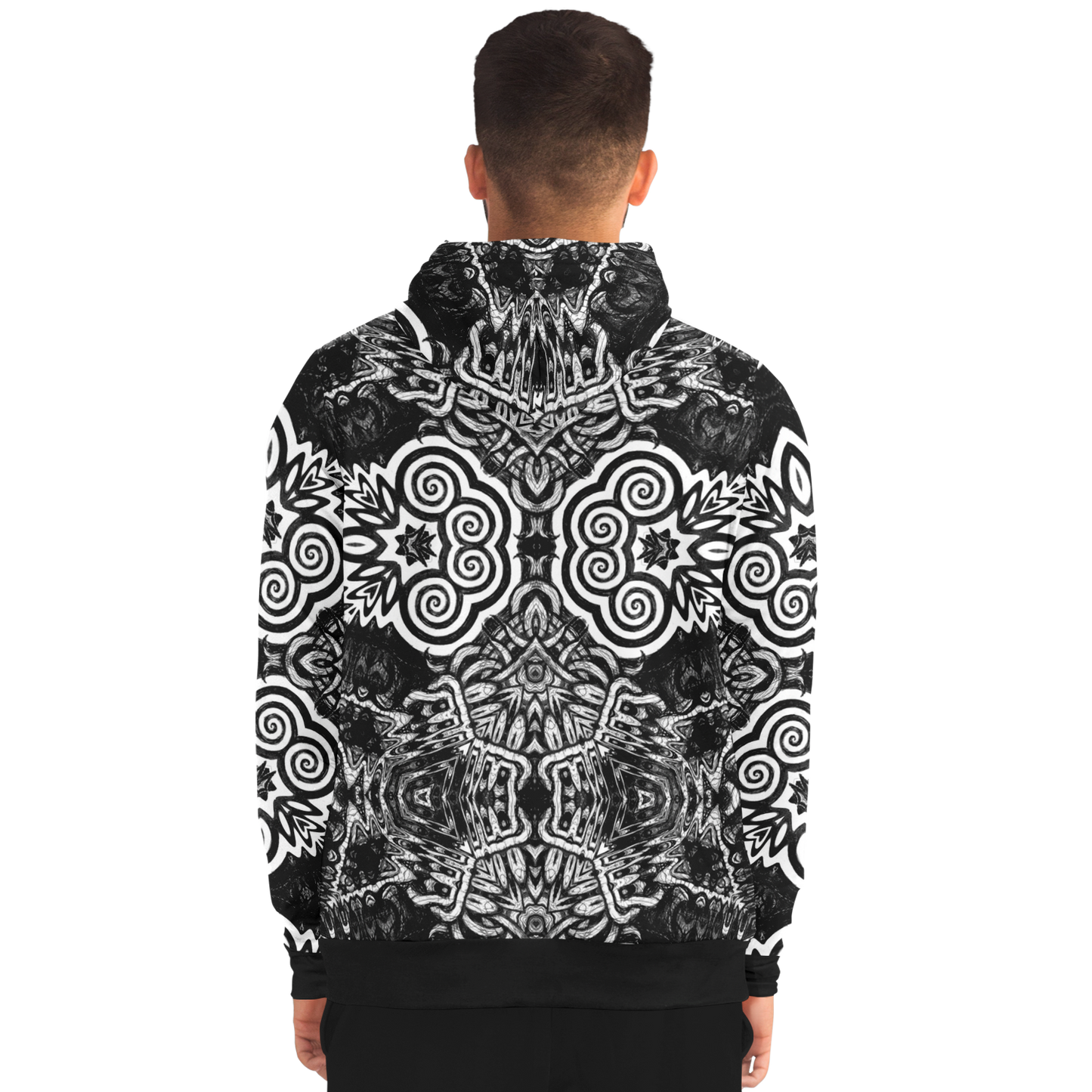 Madness in Black and White Zip Up Hoodie