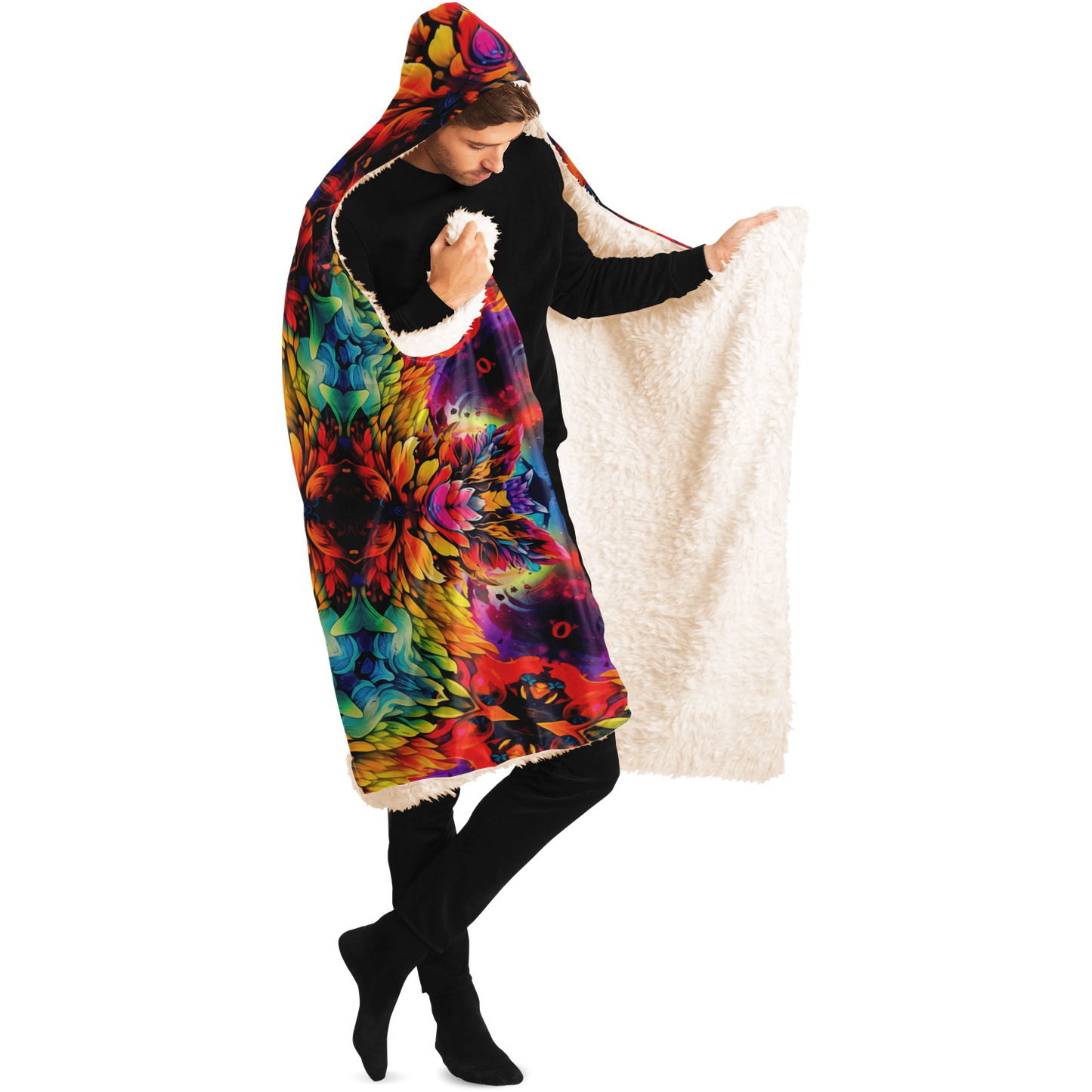 Jungle Juice Sherpa Lined Hooded Blanket