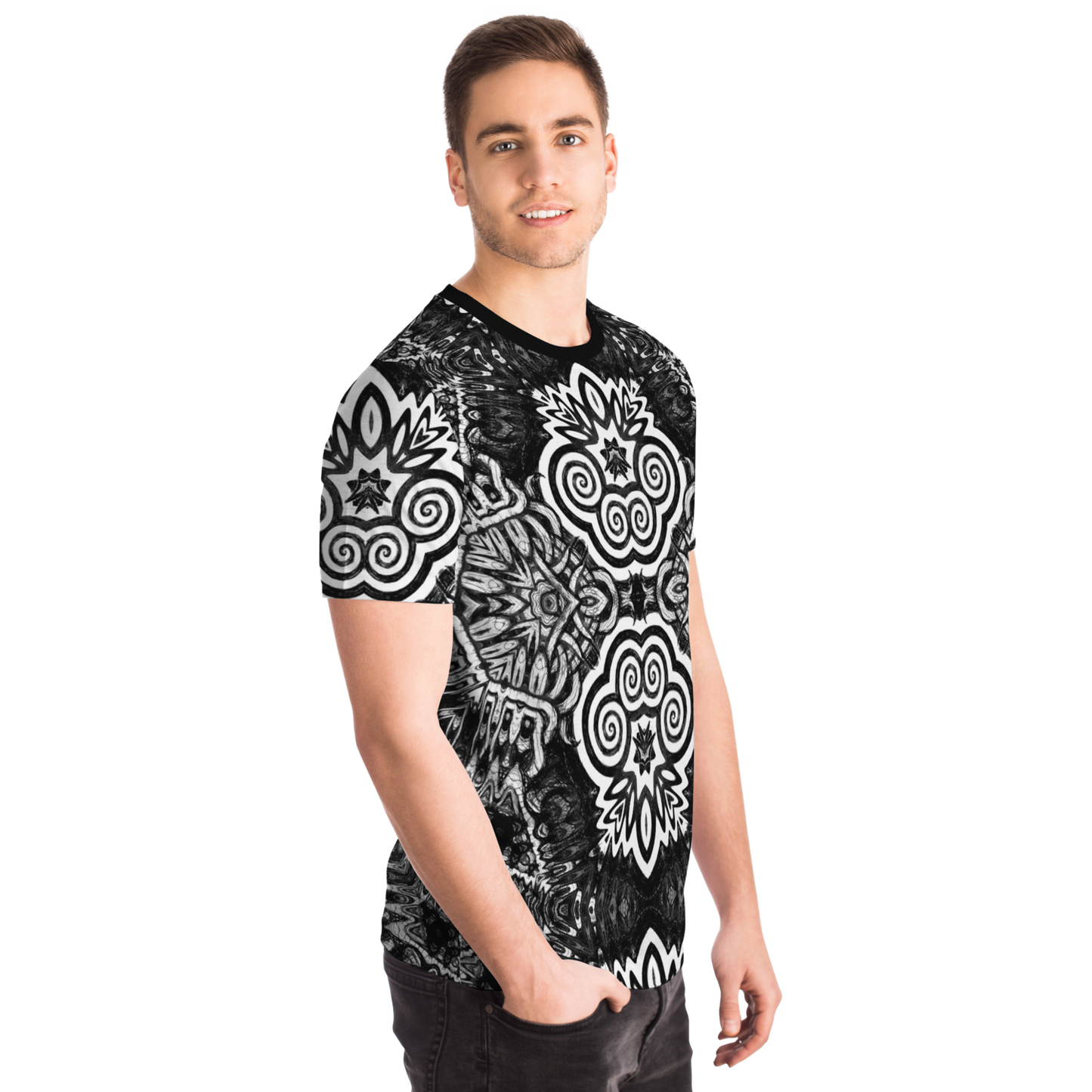 Madness in B&W Flipped T-shirt