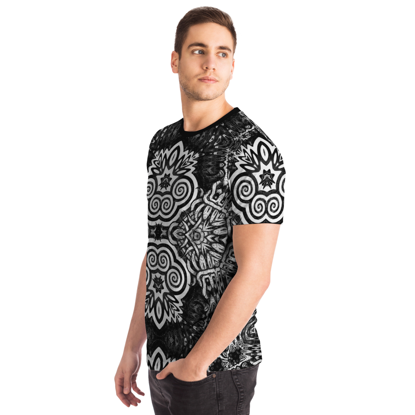 Madness in B&W Flipped T-shirt