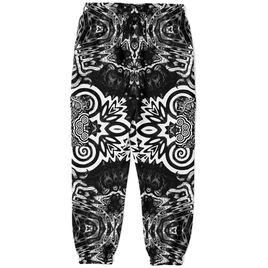 Madness in Black and White Cargo Joggers