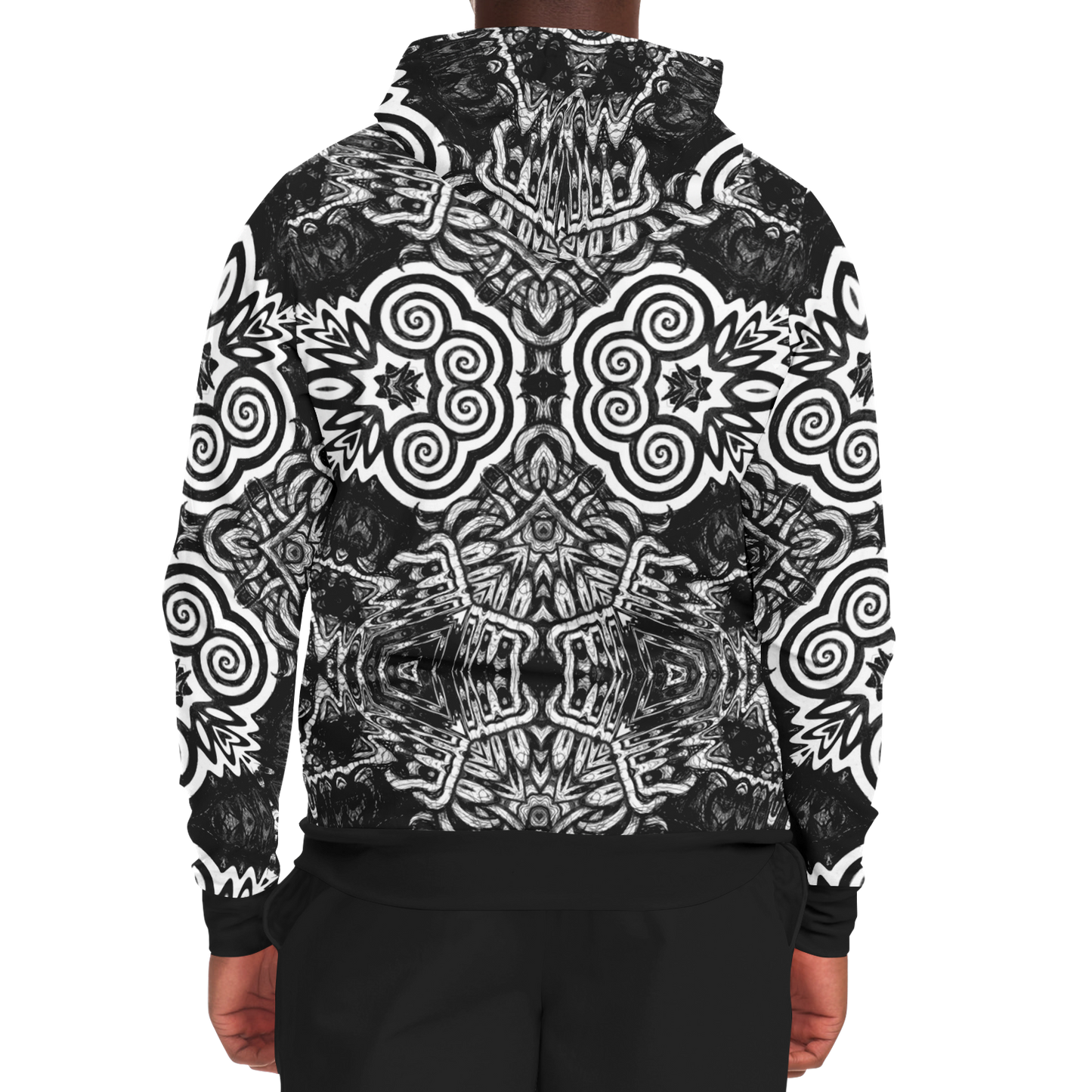 Madness in Black and White Zip Up Hoodie