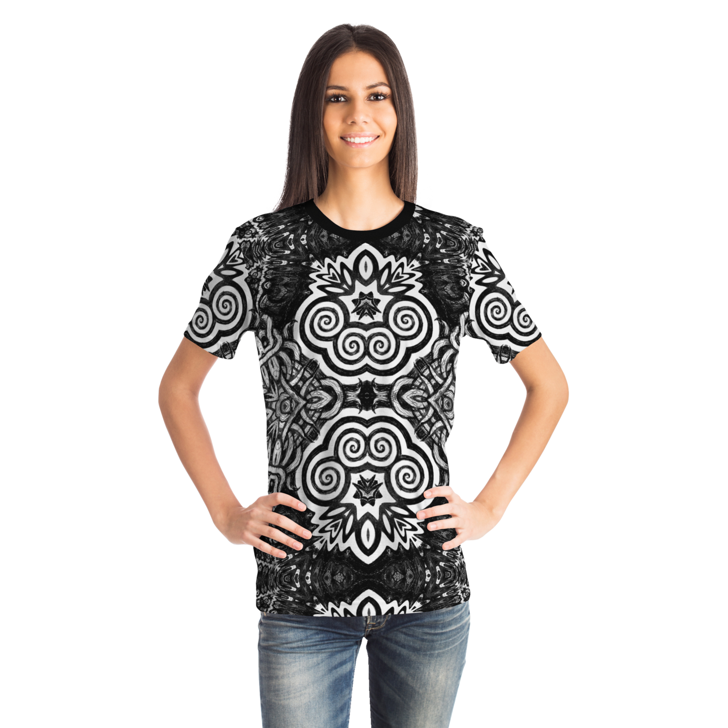 Madness in B&W Flipped T-shirt