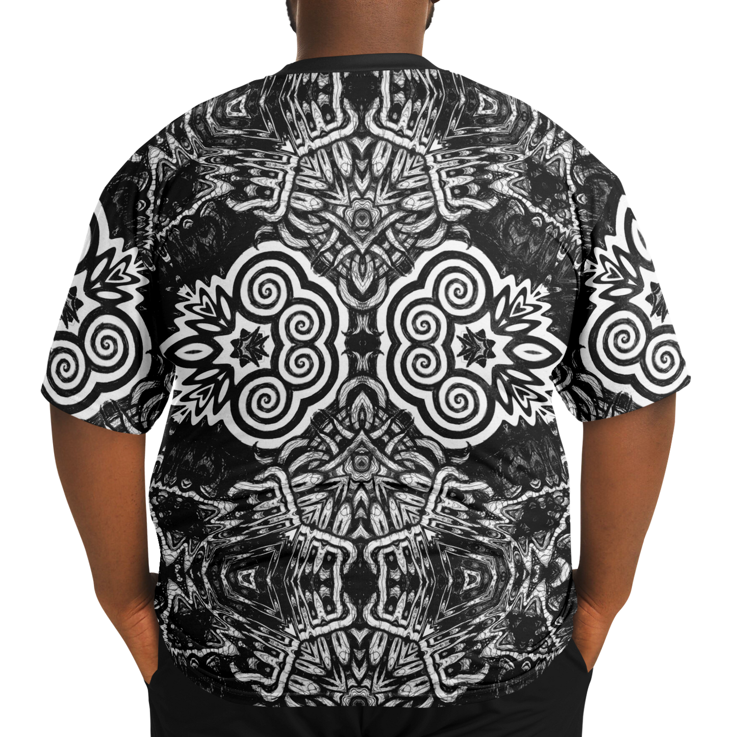 Madness in B&W Flipped T Shirt, More To Love Sizes