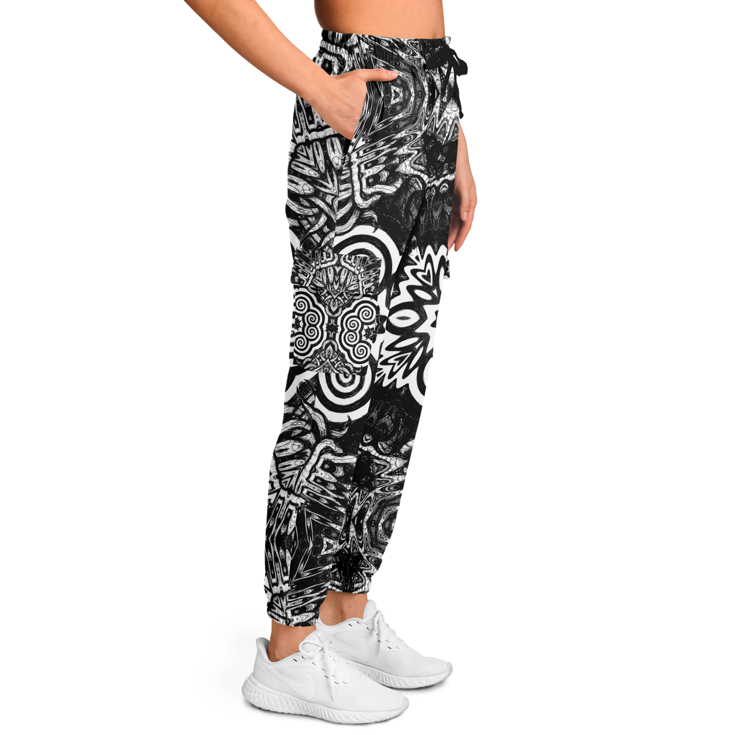 Madness in Black and White Cargo Joggers