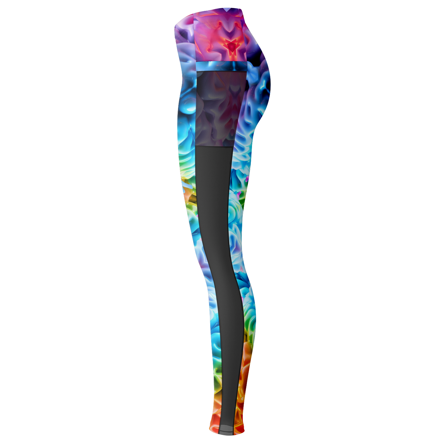Rainbow Brain Mesh Panel Leggings