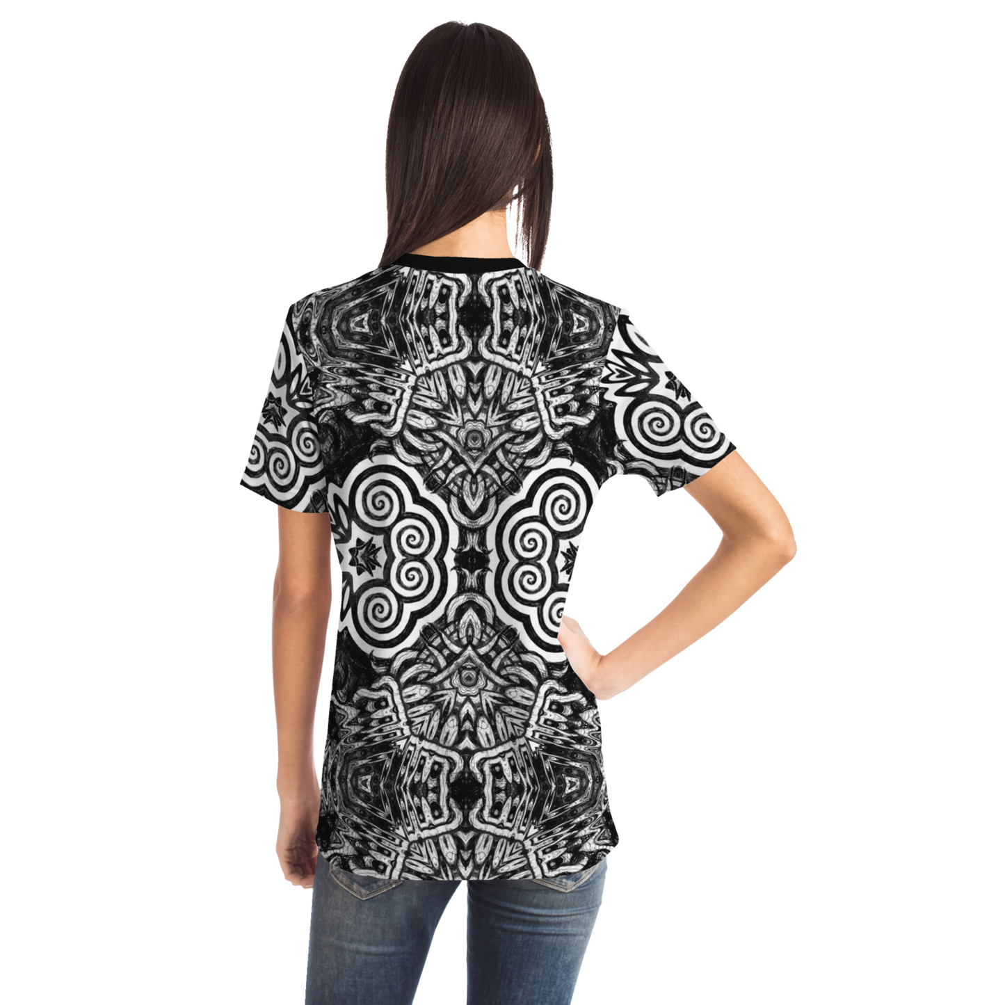Madness in B&W Flipped T-shirt