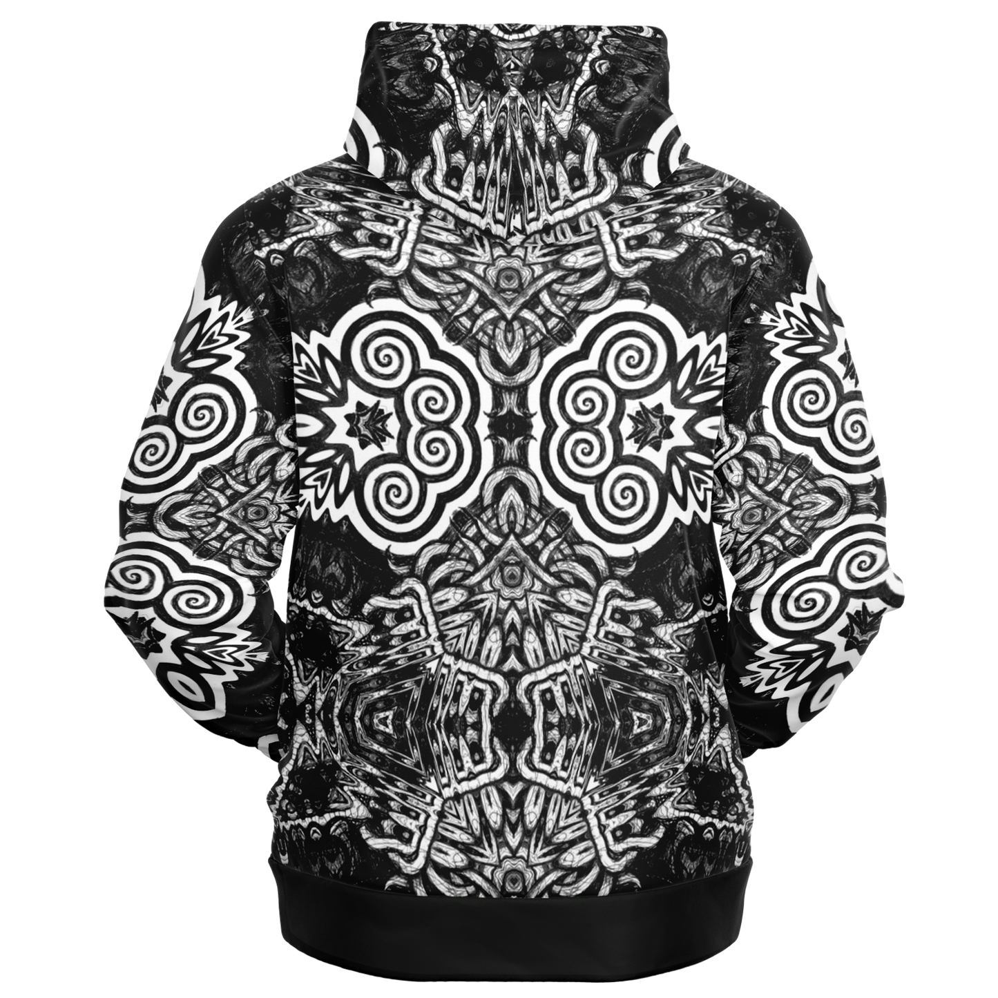 Madness in Black and White Zip Up Hoodie