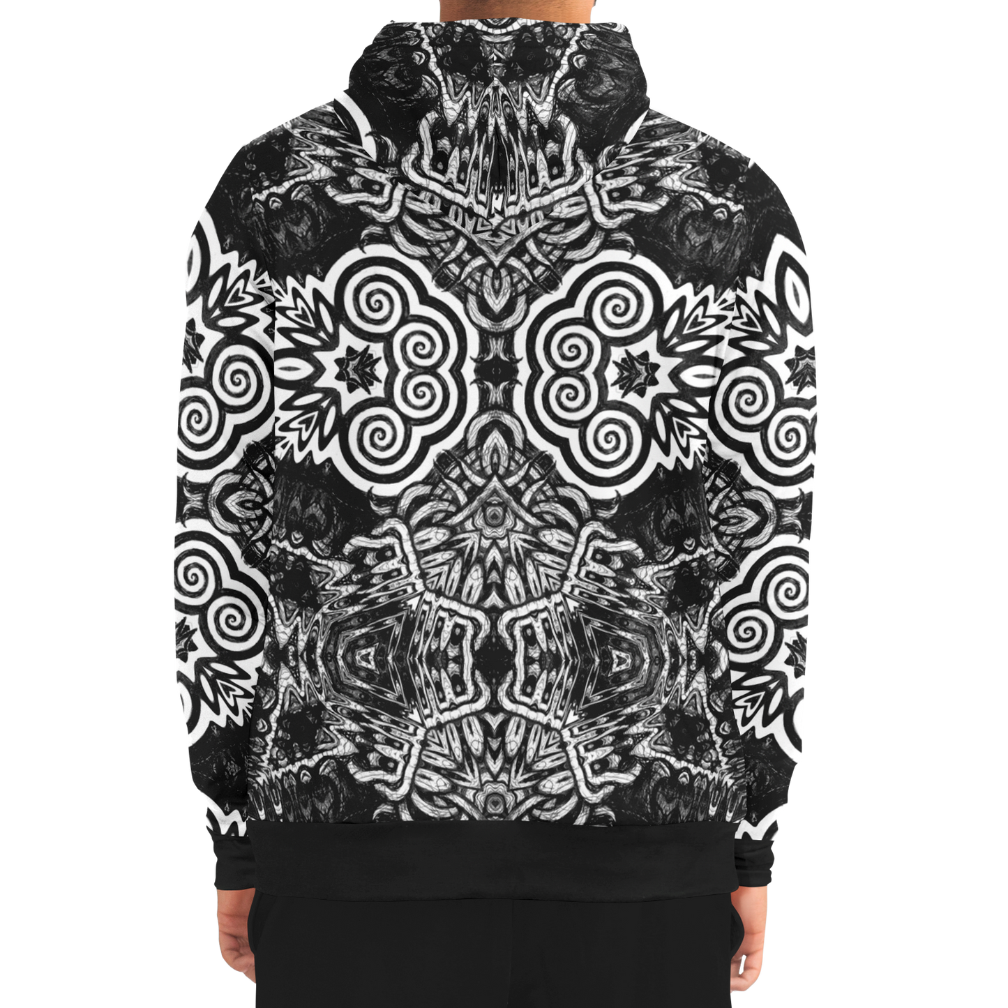 Madness in Black and White Zip Up Hoodie