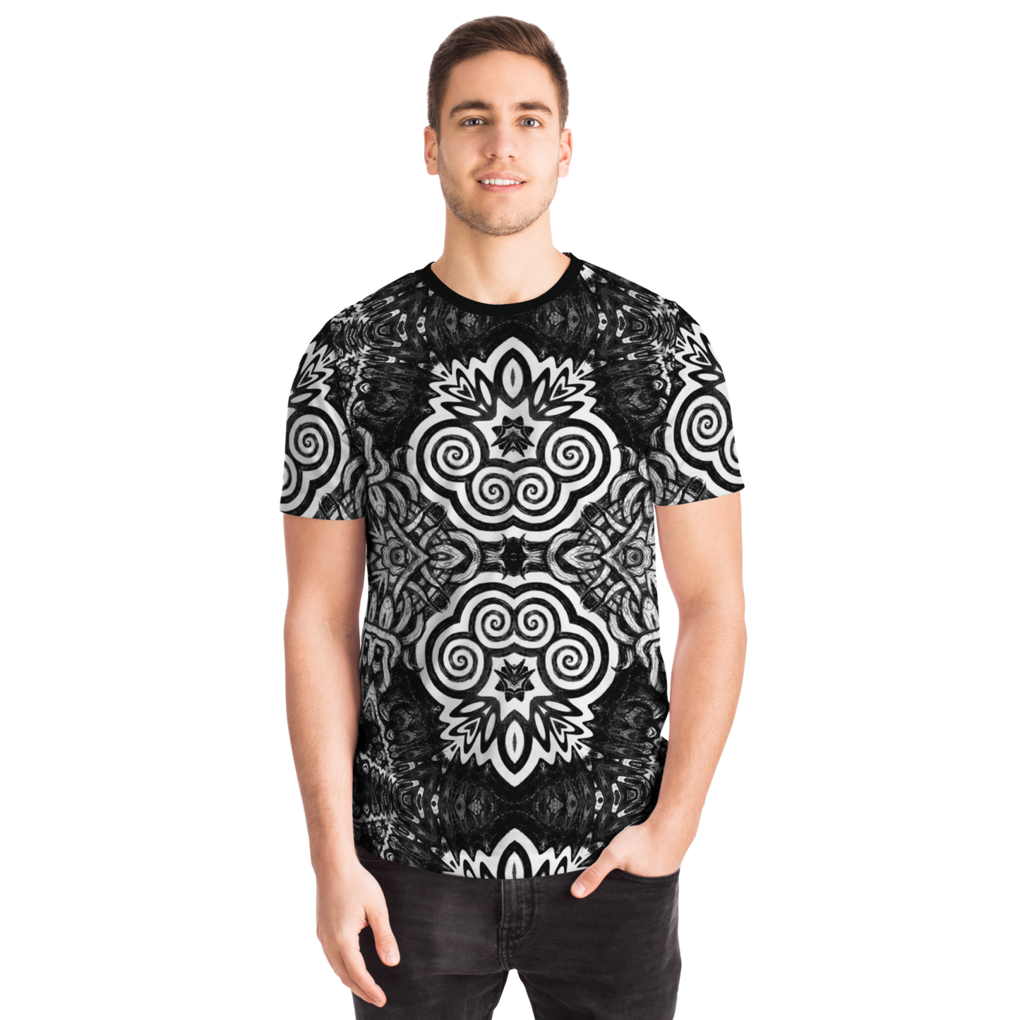 Madness in B&W Flipped T-shirt