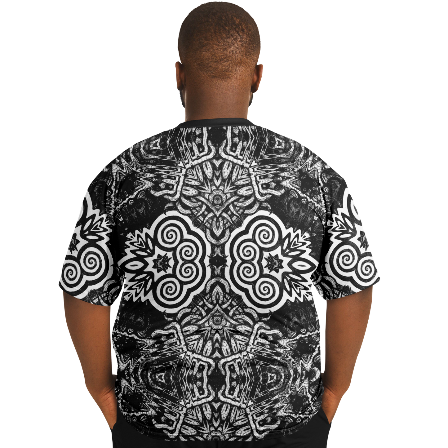 Madness in B&W Flipped T Shirt, More To Love Sizes