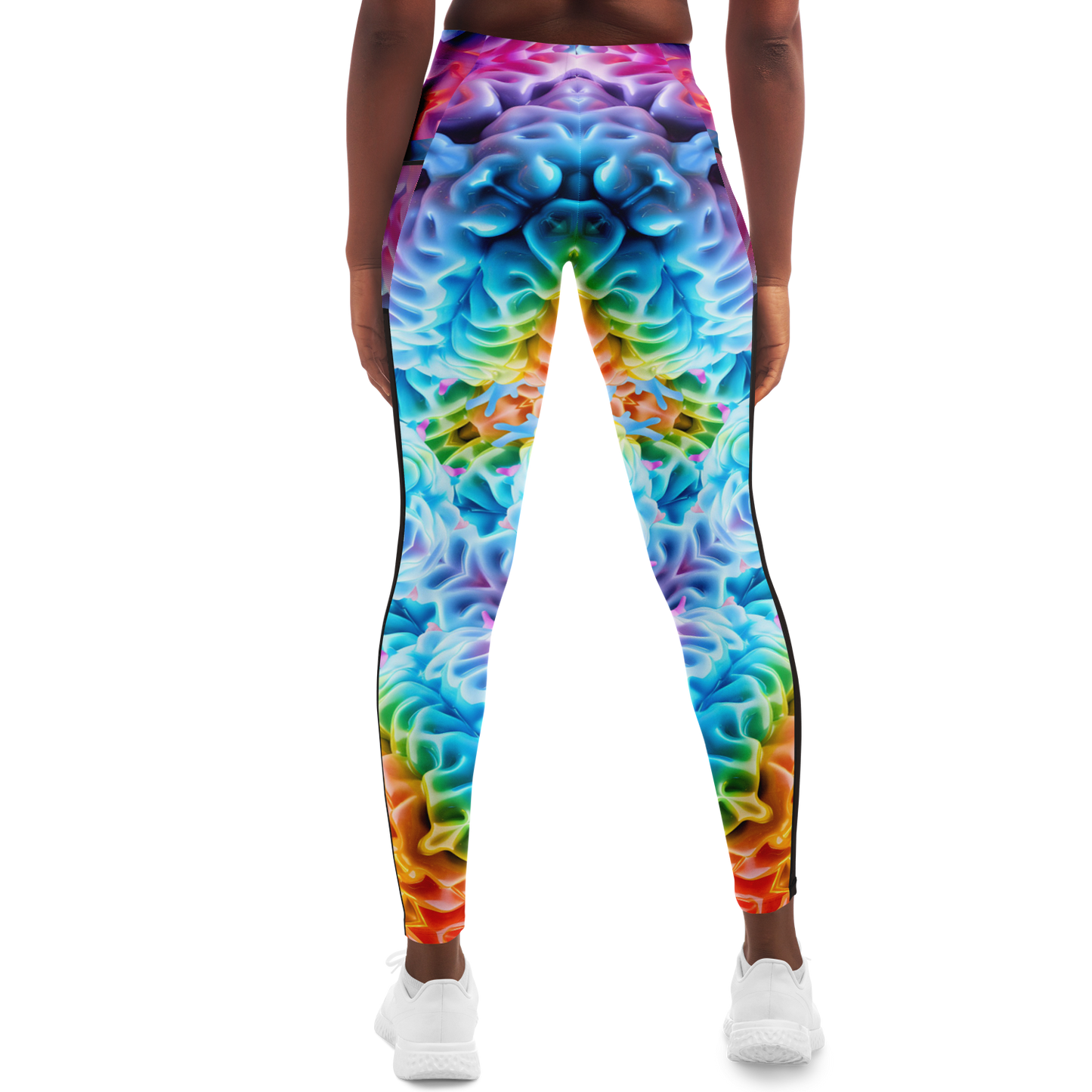 Rainbow Brain Mesh Panel Leggings