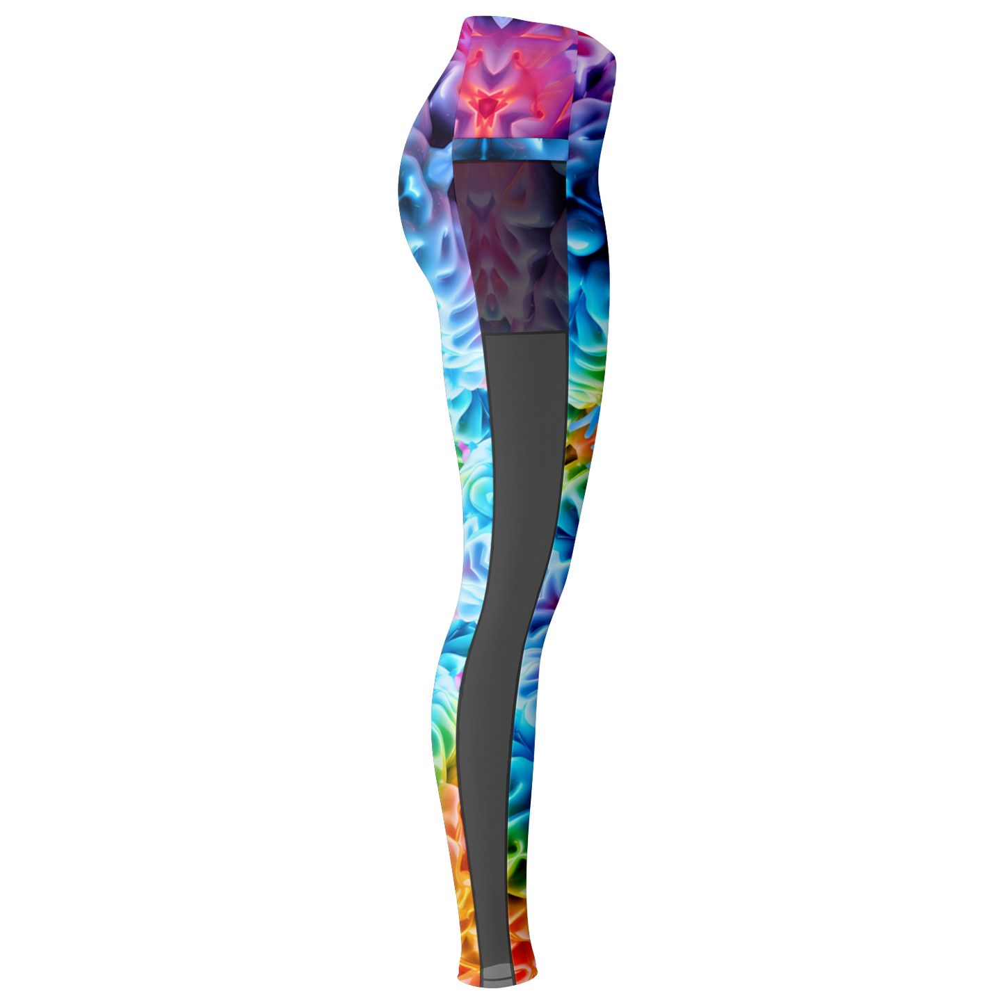 Rainbow Brain Mesh Panel Leggings