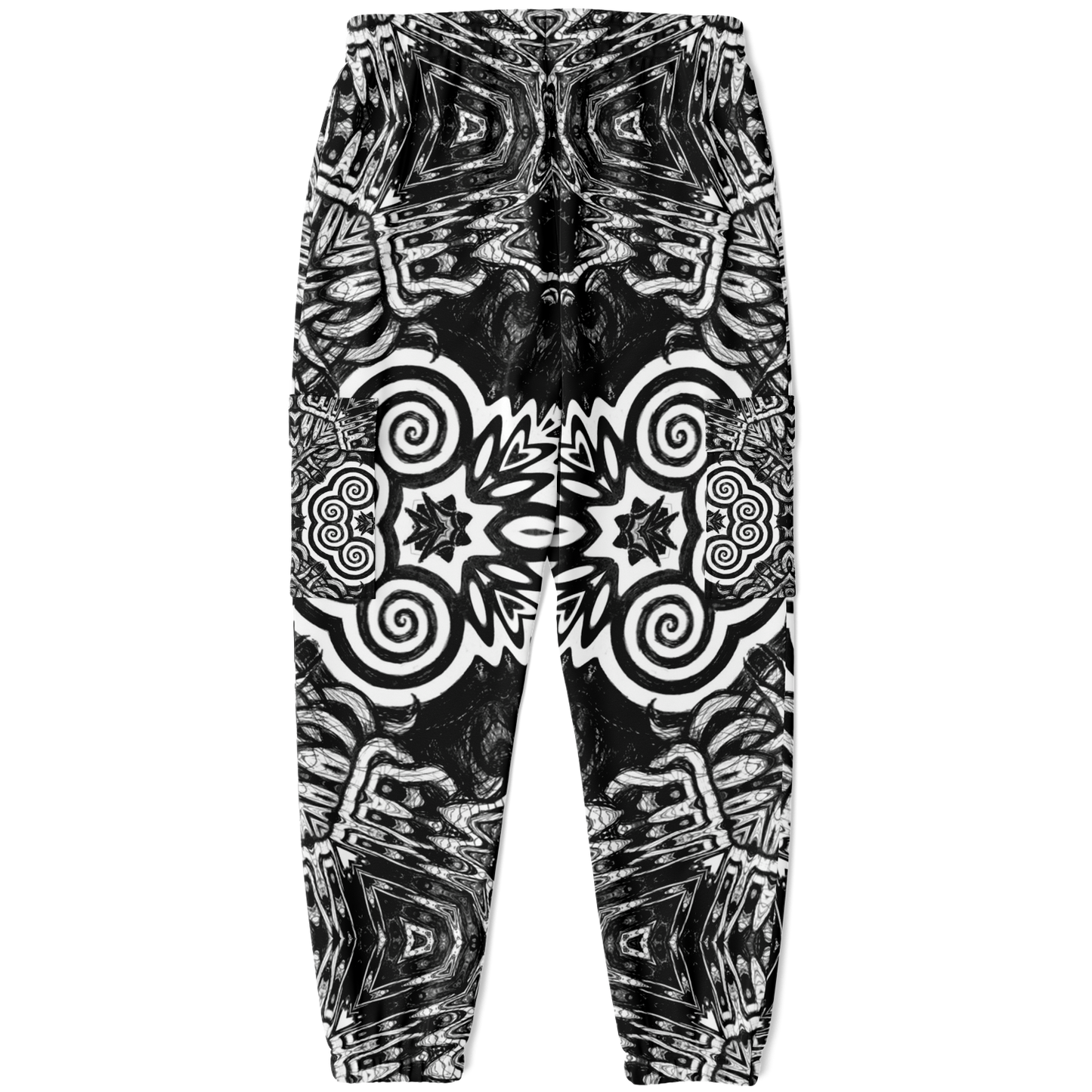 Madness in Black and White Cargo Joggers