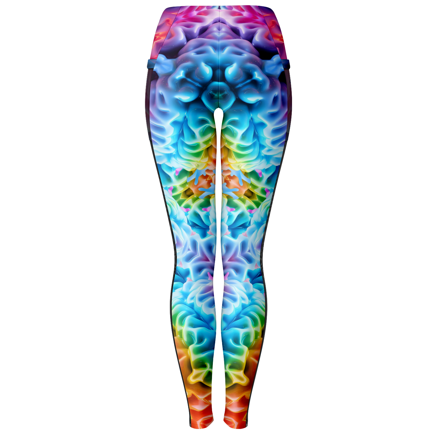 Rainbow Brain Mesh Panel Leggings