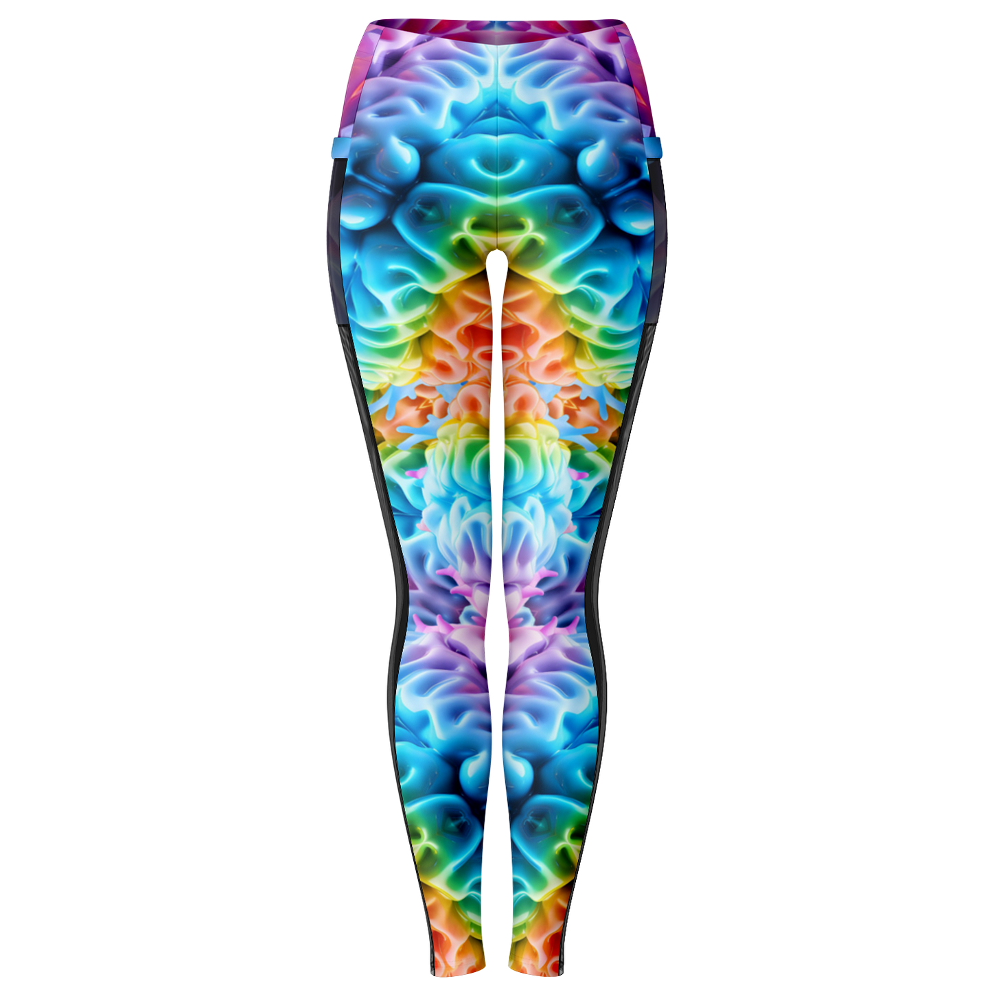 Rainbow Brain Mesh Panel Leggings